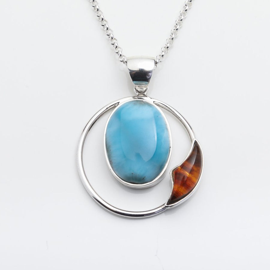 Larimar Amber Pendant Isleña II