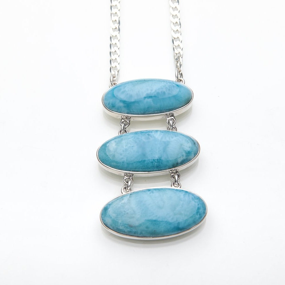 Blue Larimar necklace silver