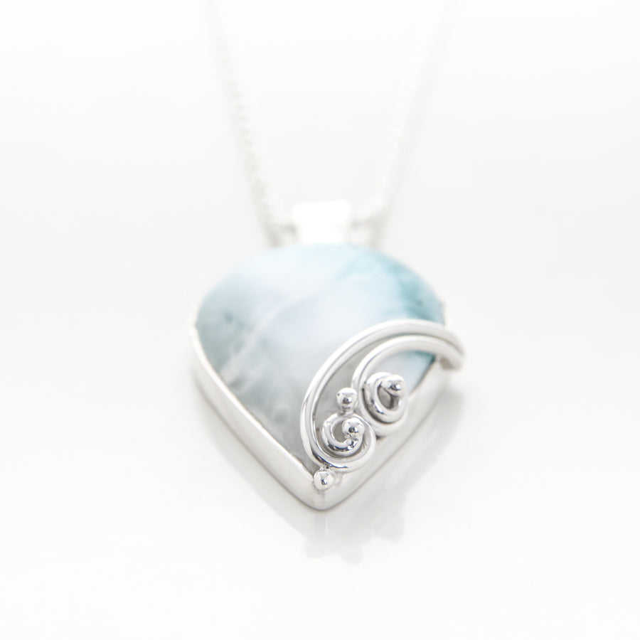 Larimar Teardrop Pendant, CLOUD XLI