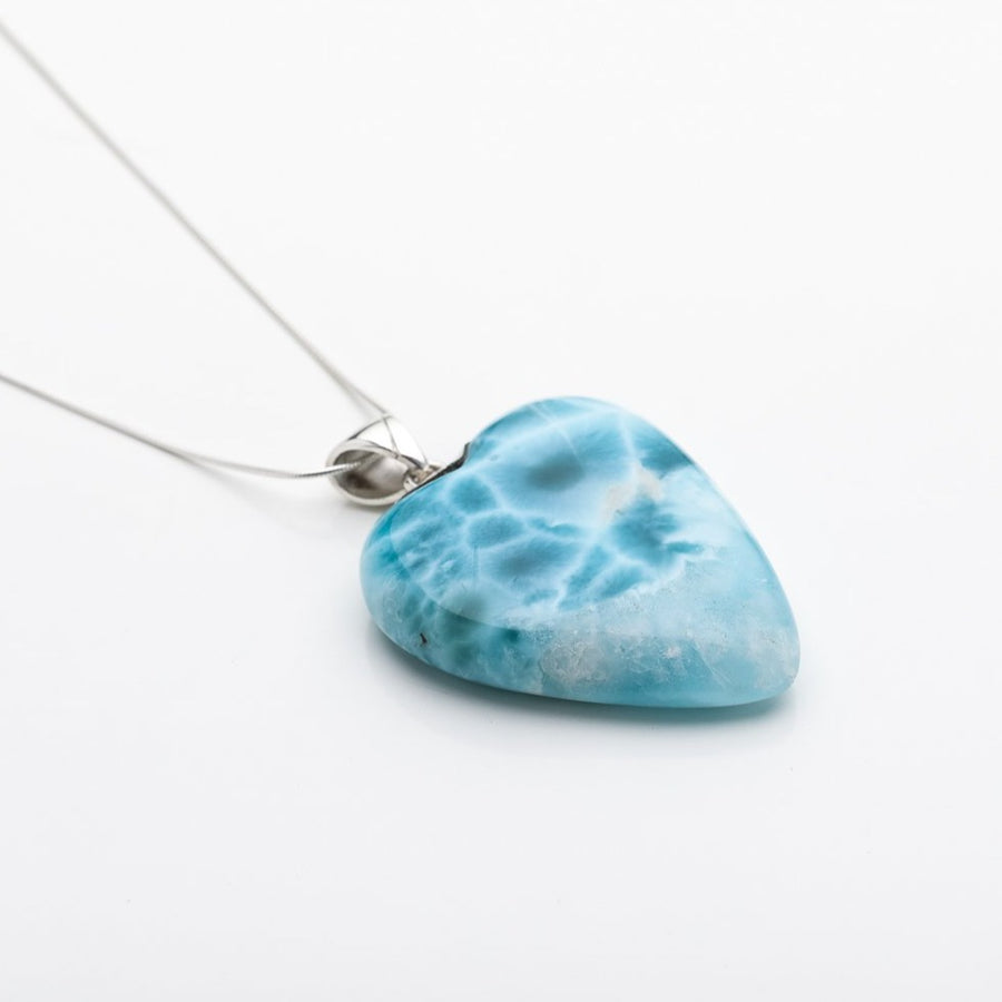 Larimar Heart Pendant, Leela