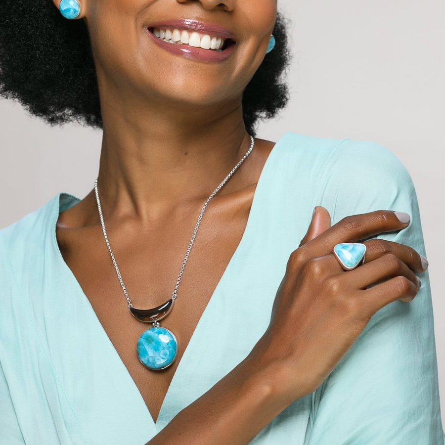 Larimar Amber Necklace Izzy