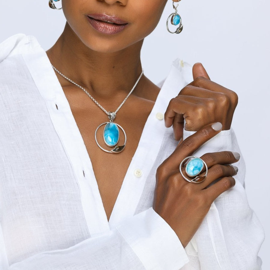 Larimar Amber Pendant, Isleña I