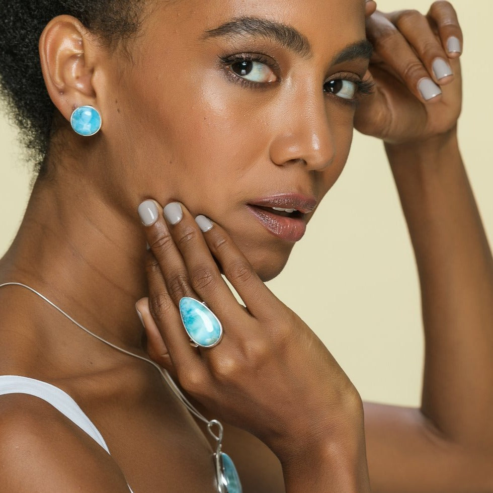 Teardrop Larimar Ring, Massiel