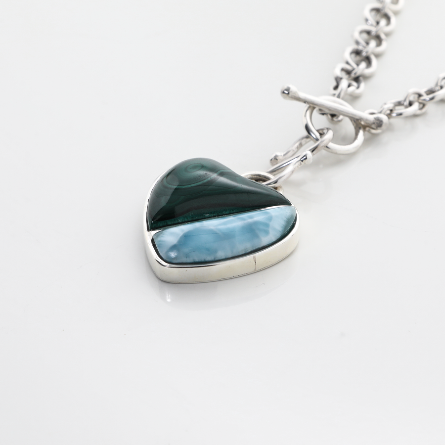 Heart Shaped Malachite Charm 