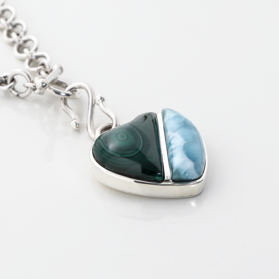 Heart Shaped Malachite Charm 