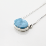 Larimar Oval Shaped Necklace 