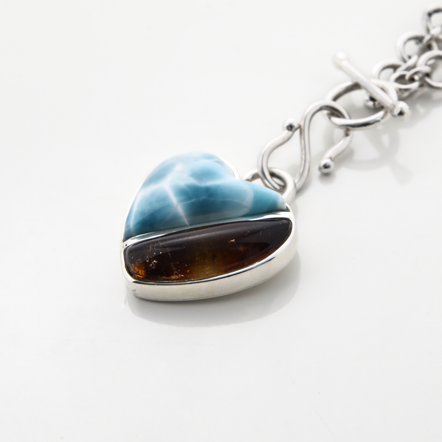 Amber and Larimar Charm 