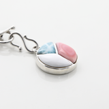 Pink Conch and Larimar Charm 