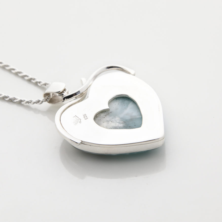 Larimar Heart Pendant Blanca