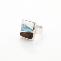 Larimar Ring Mosaic