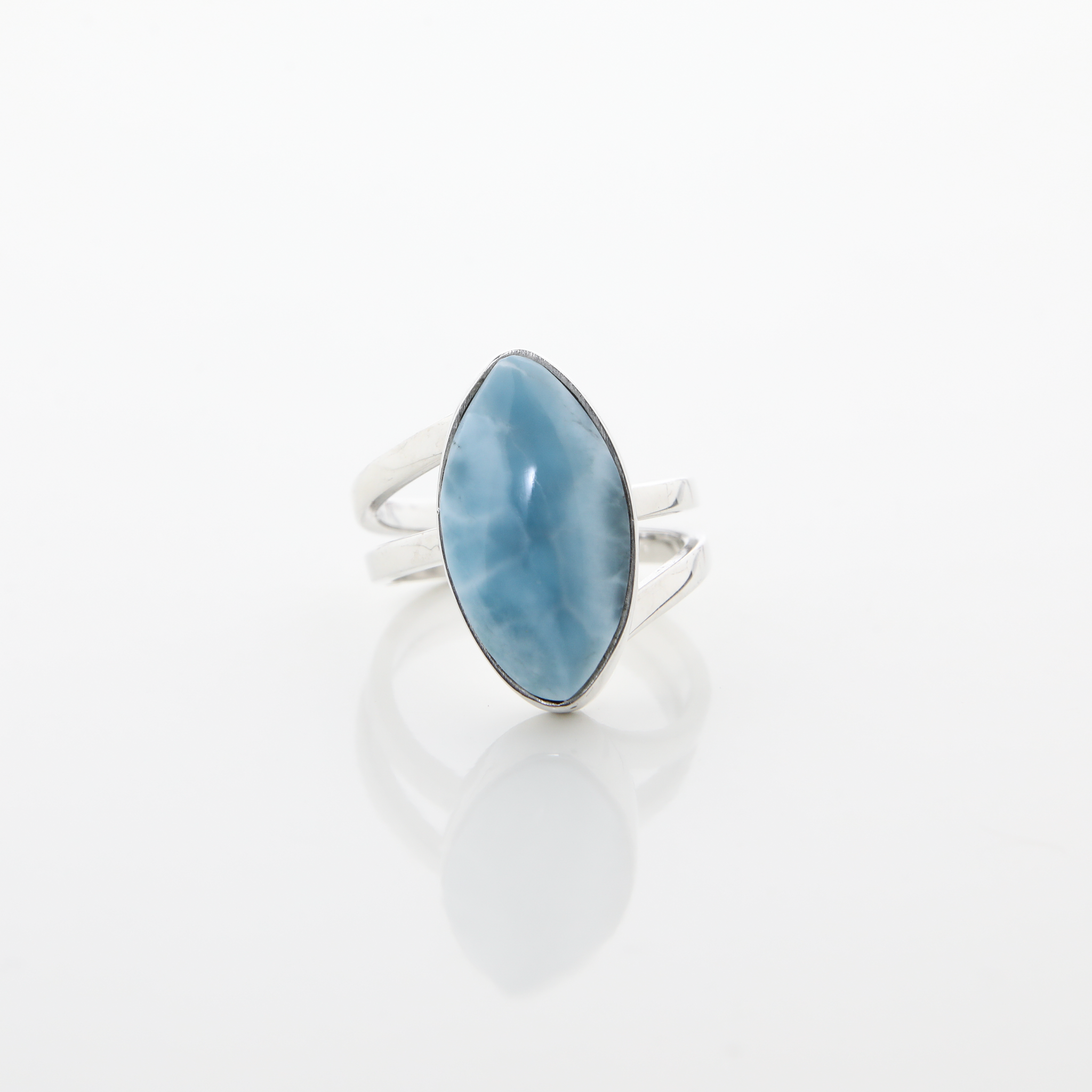 Larimar and Silver Ring Tulipán