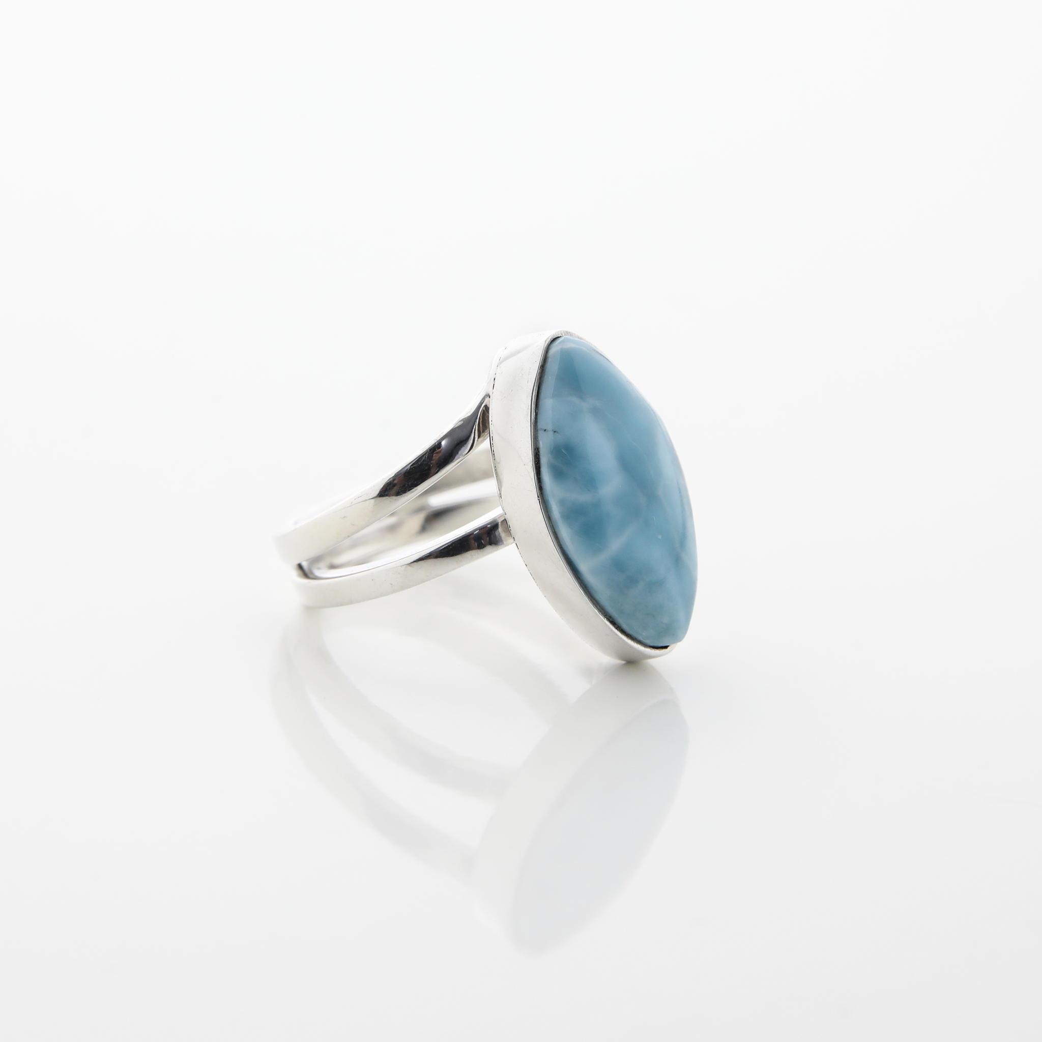 Larimar and Silver Ring Tulipán