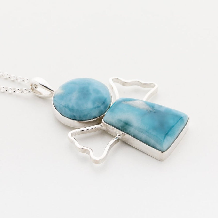 ANGEL LARIMAR PENDANT NECKLACE