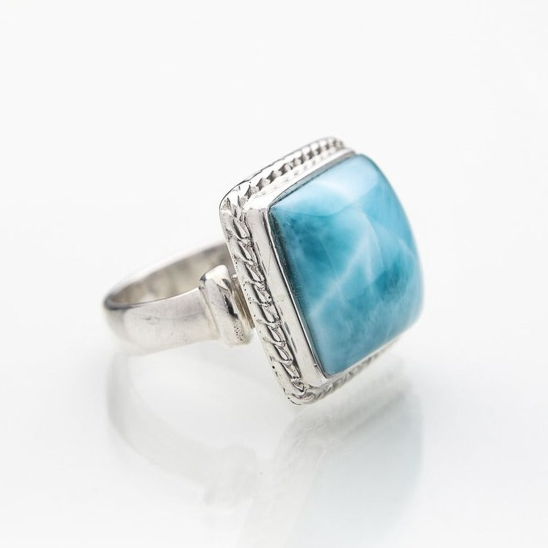 Square Larimar Ring, Leia