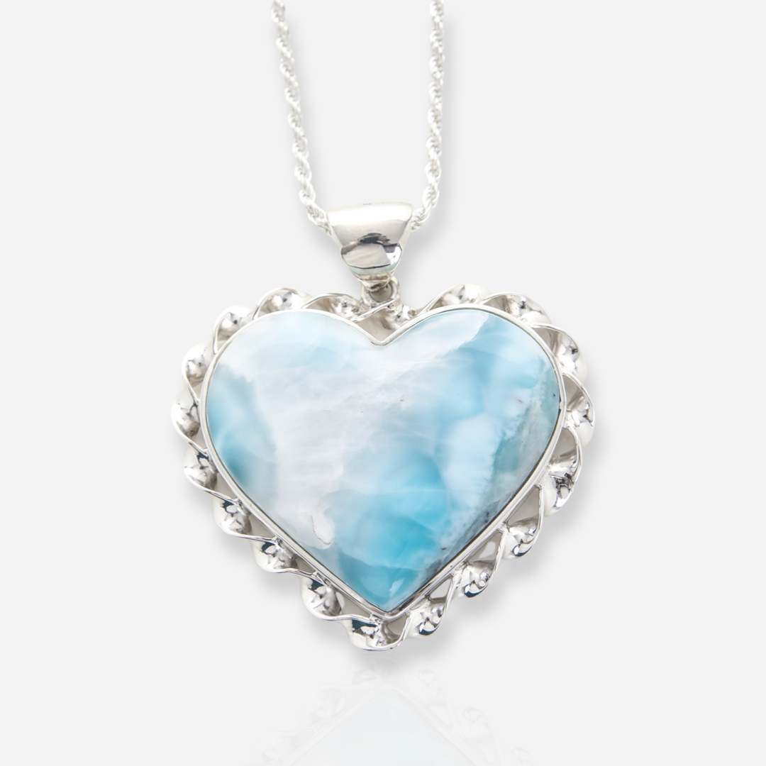 Larimar Heart Jewelry Pendant