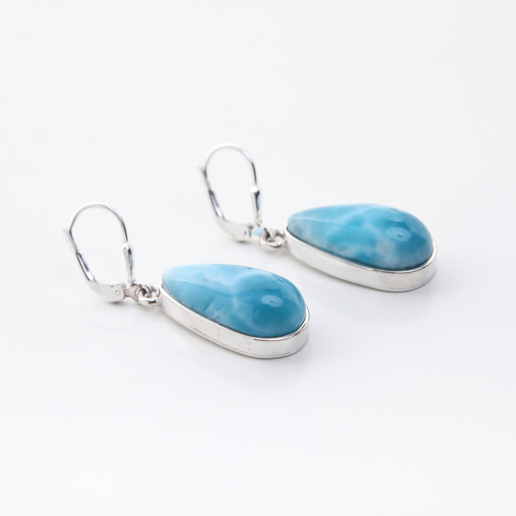 Volcanic-blue-Larimar-drop-earrings