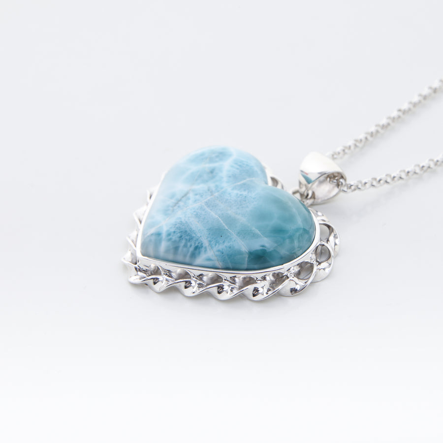 Larimar Heart Pendant, Olivia