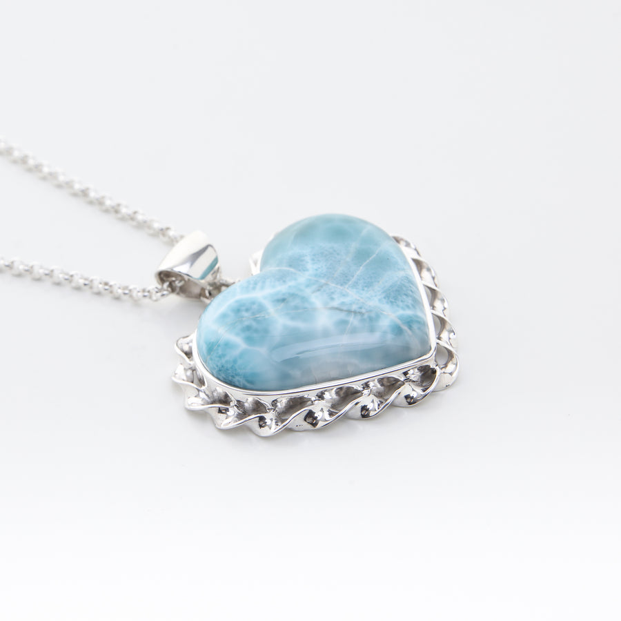 Larimar Heart Pendant, Olivia