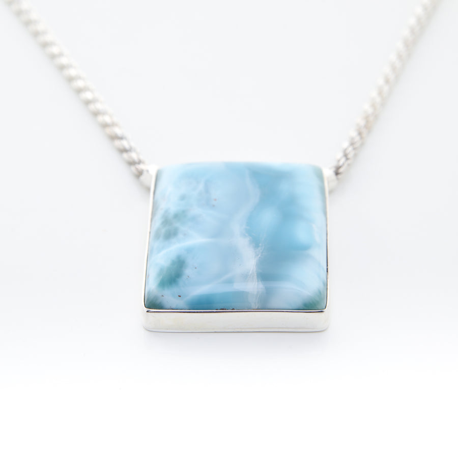 Large Larimar Silver Necklace, Nelly