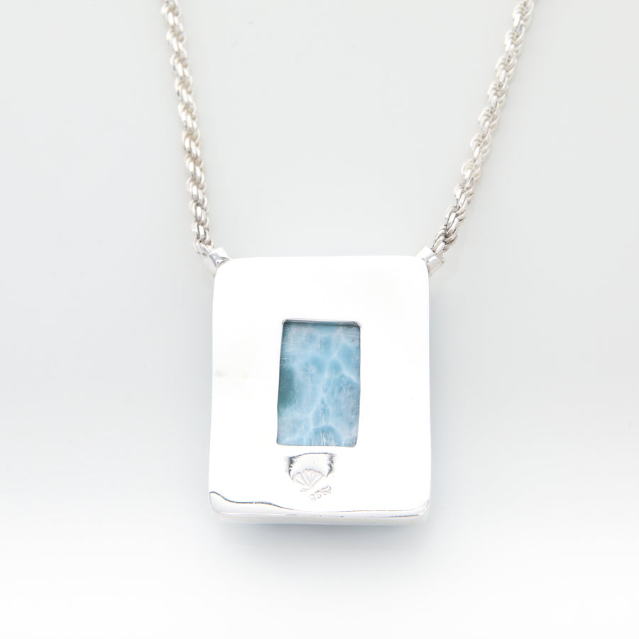 Large Larimar Silver Necklace, Nelly