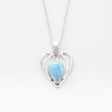 Larimar Silver Heart Pendant, Vivian