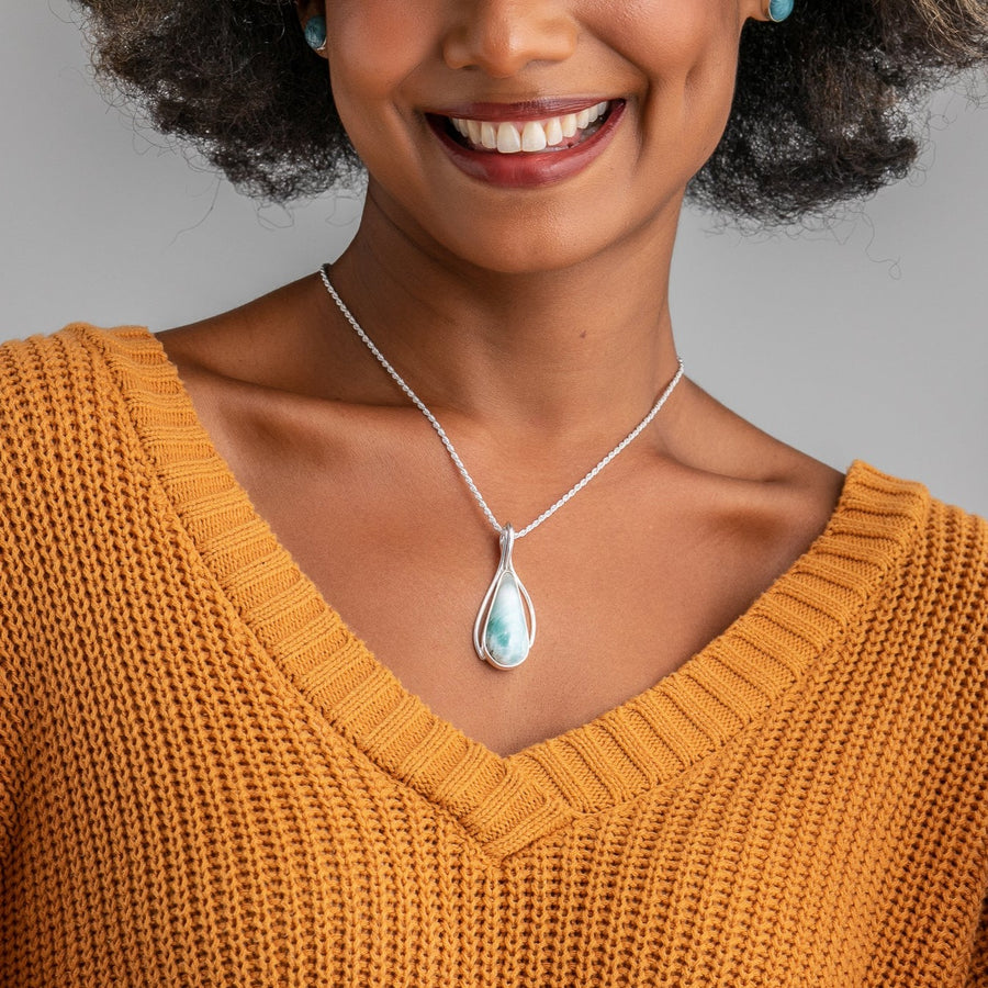 White Larimar Crystal Pendant