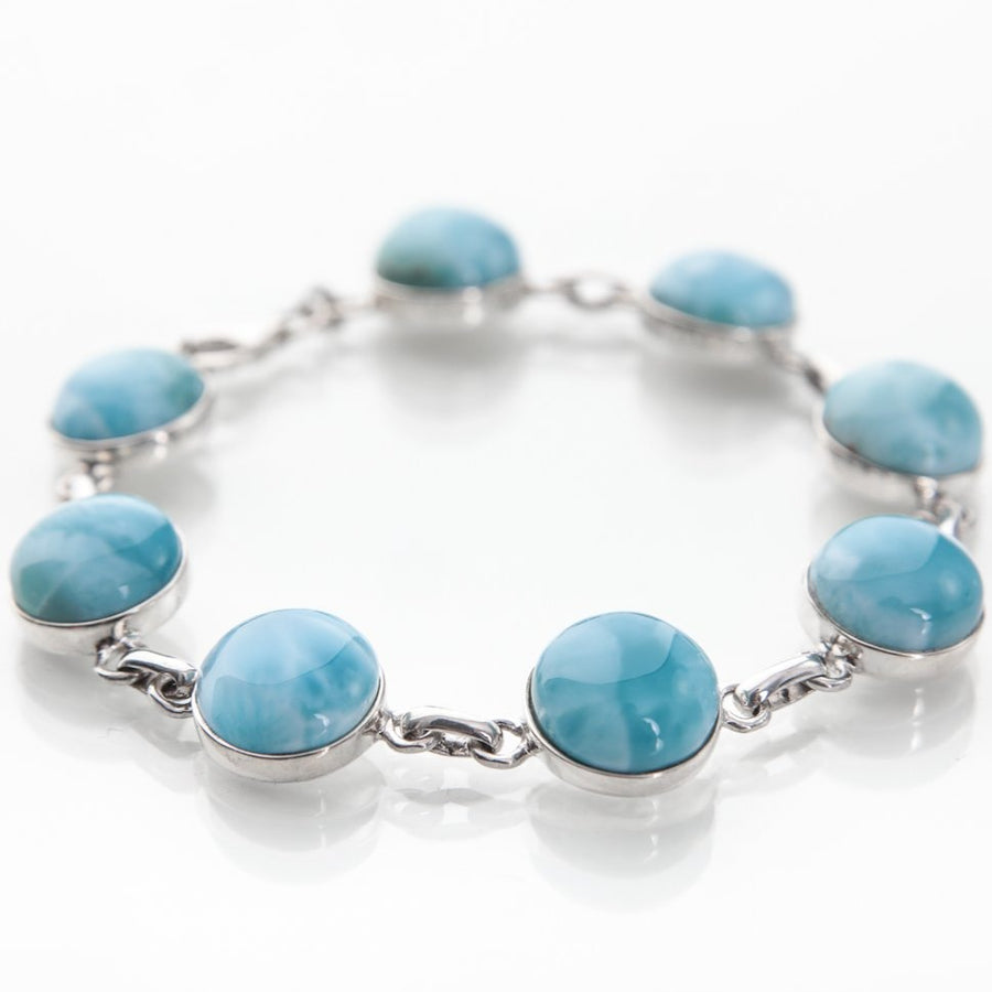 larimar round stones bracelets