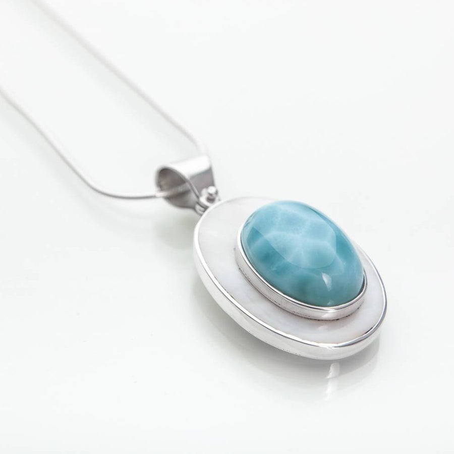 Larimar and Silver Pendant