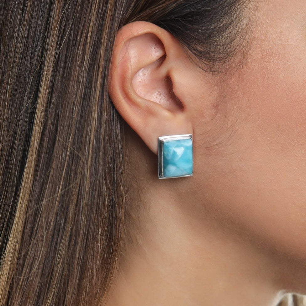 Larimar Clip On Earrings, Nova