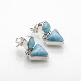 Larimar Double Stone Earrings, Yvette