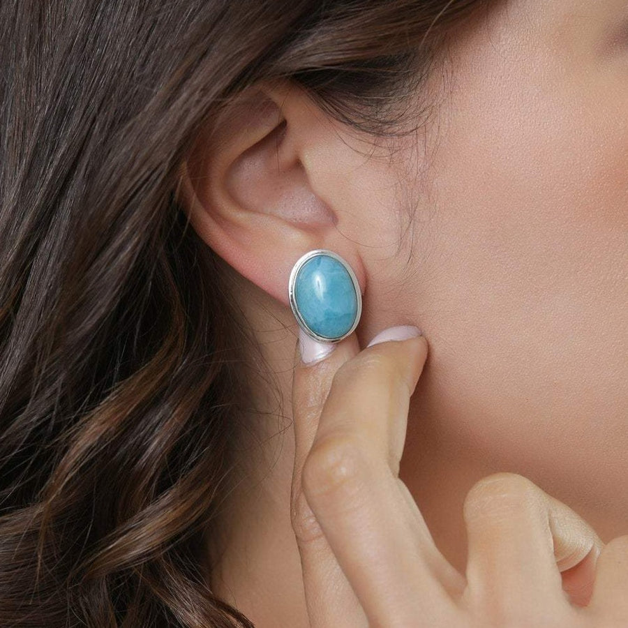 Larimar Stud Earrings, Misha