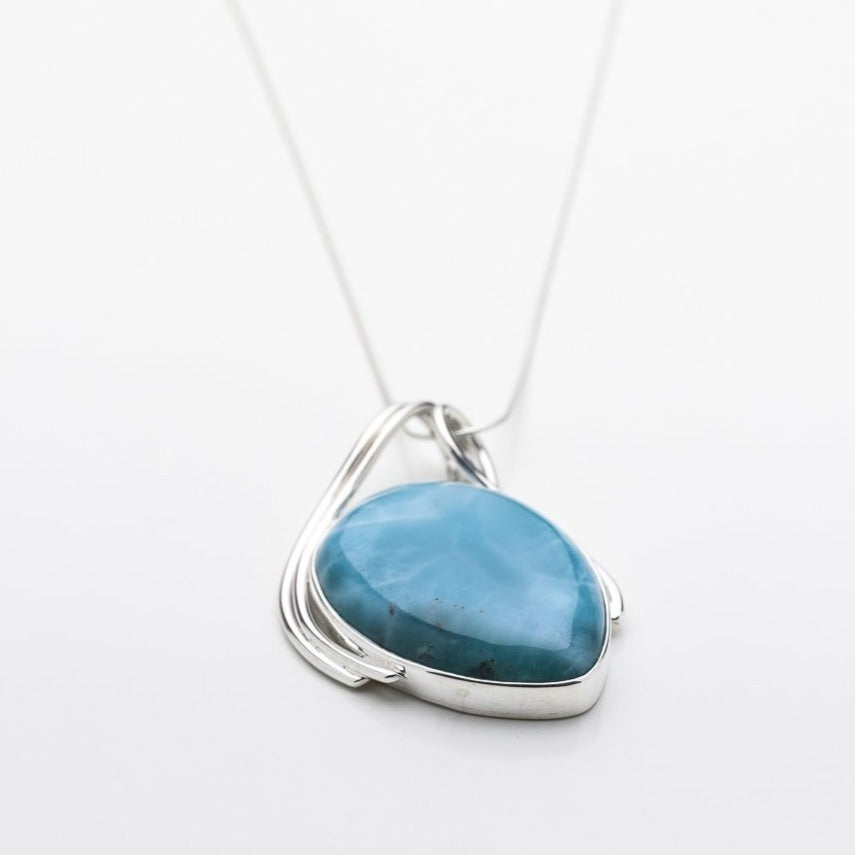 Larimar Stone Pendant, Aura