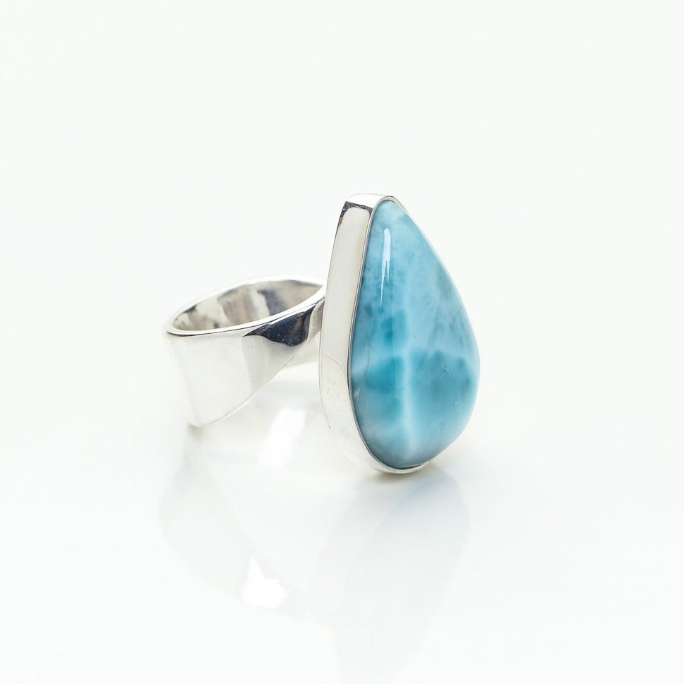 Teardrop Larimar Ring, Jessie